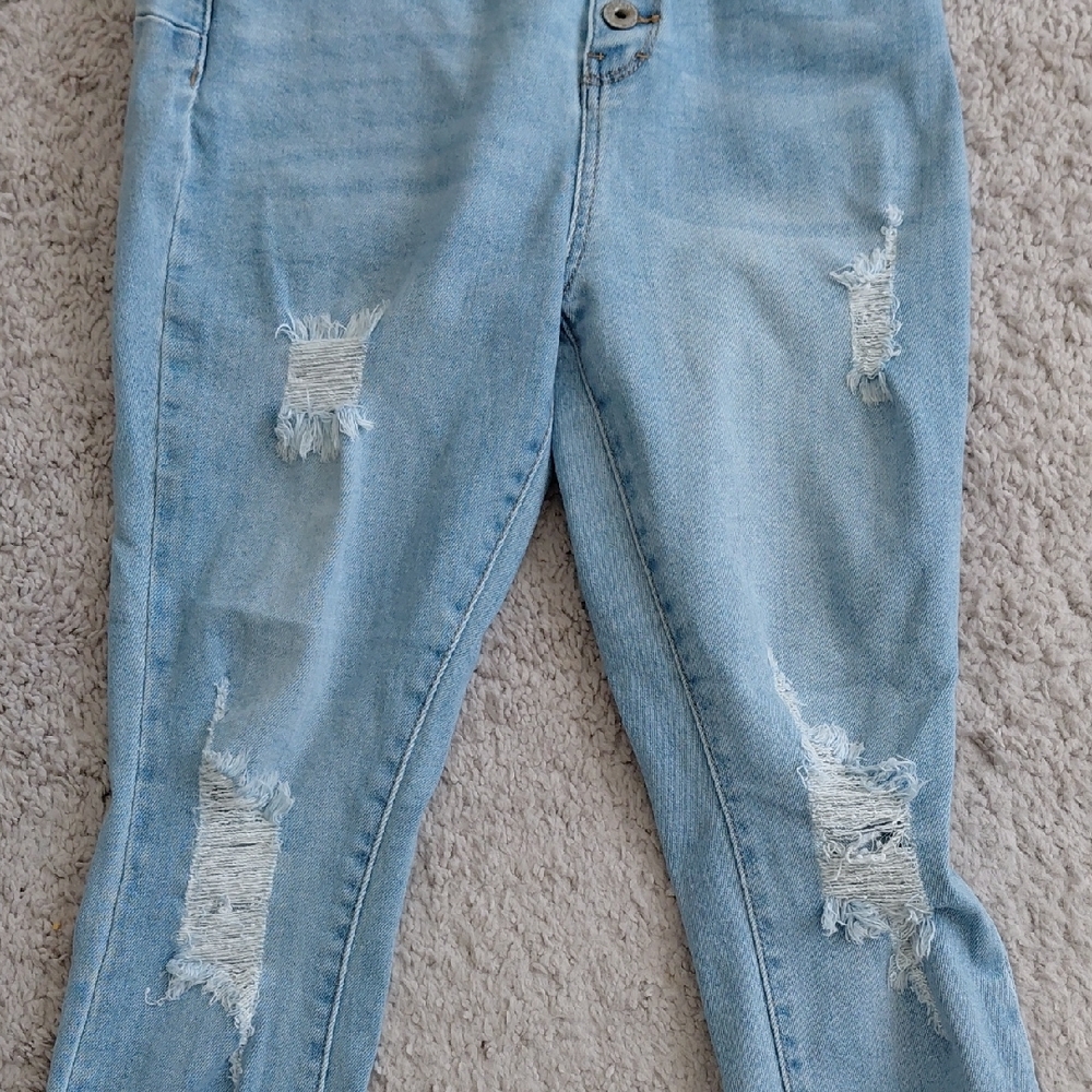 Wax Jeans Light Blue Distressed High Rise Jeans - Picture 5 of 5